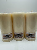 (4) Vanilla Swirl Candle lite Pillar Candle 2.75"x6"  Vintage Holiday Fall Scent