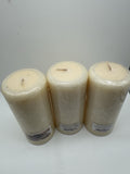 (4) Vanilla Swirl Candle lite Pillar Candle 2.75"x6"  Vintage Holiday Fall Scent