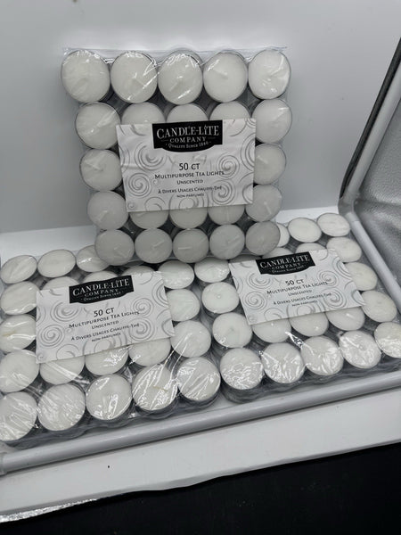 (3) Candle-lite unscented  Tea Light Candle 50 Pack Each Holiday Fall Bulk 150