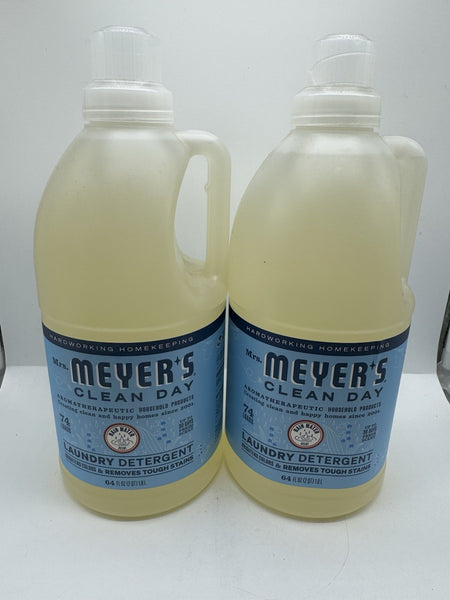 (2) Mrs.Meyer's Clean Day Rain Water Scent Laundry Detergent Liquid 64oz 74Loads