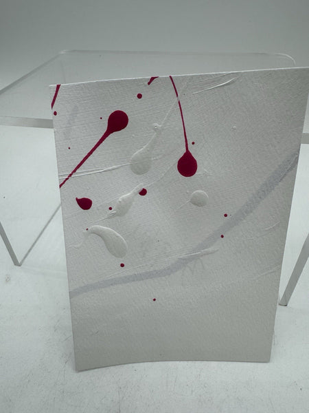 ACEO Satin Splatter 3/9 Abstract Flower Field  Drip Mini Art Card Painting ATC