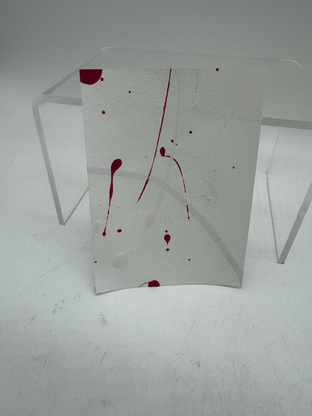 ACEO Satin Splatter 6/9 Abstract Cat n' Mouse Drip Mini Art Card Painting ATC