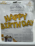 HUGE Happy Birthday Balloon Gold Air Filled No Helium 30"26" 18"Sign COMBINESHIP