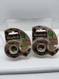 (2) Scotch Magic Greener Tape 123 3/4in x 600in Refill Dispenser Clear Plant Bas