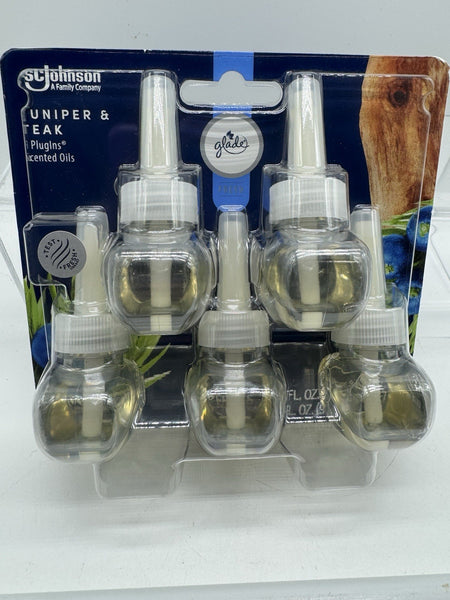 Glade Plugins Scented Oil Refills 5 Pack Juniper & Teak Fresh COMBINESHIP