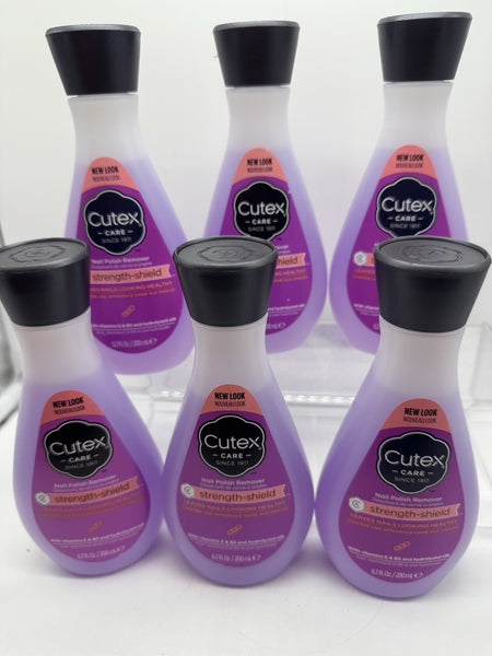 (6) Cutex Strength Shield Nail Polish Remover Fingernail Toe Condition Bulk Lot￼