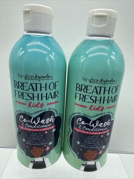 (2) Urban Hydration Breath of Fresh Hair Kids Co-Wash & Conditioner Curls 12oz
