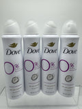 (4) Dove 0% Aluminum Deodorant Dry Spray Coconut & Pink Jasmine 4oz