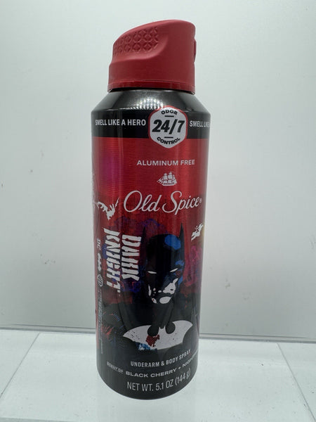 Old Spice Batman Dark Knight Cherry & Nightfall Scent Underarm Body Spray 5.1 oz
