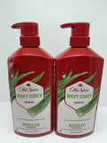 (2)  Old Spice Wavy Curly Shampoo Aloe & Avocado Oil Large With Pump 21.9oz
