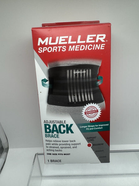 Mueller Sports Adjustable Back Brace Support Universal Lifting Belt Black 1 Size