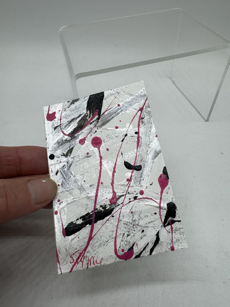 Hearts Shadow ACEO 5/9 Midnight Spills Collection Mini Art Card Painting Acrylic