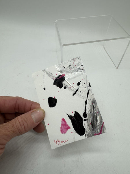 Phantom Bloom ACEO 4/9 Midnight Spills Collection Mini Art Card Painting Acrylic