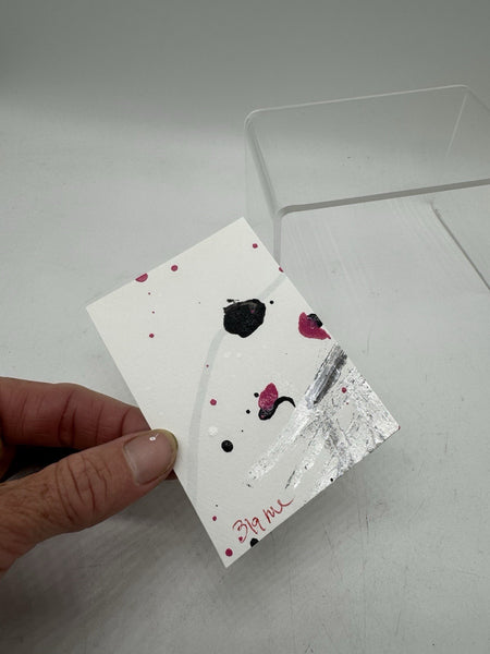 Meadow Moth ACEO 3/9 Midnight Spills Collection Mini Art Card Painting Acrylic