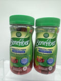 (2) Benefiber Prebiotic Fiber + Probiotics, 50 Gummies Each Assorted Fruit 12/25