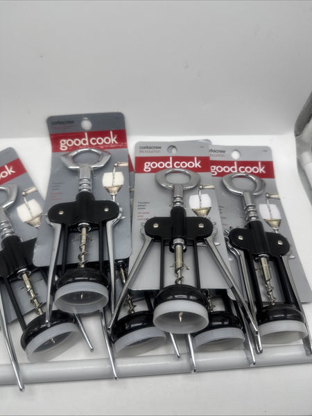 (6) Good Cook Wine Opener Key Corkscrew Lathed Screw 12555 Bartender Server Bulk