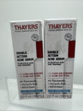 (2) Thayers Double Action Serum Niacinamide Lactic Witch Hazel Acne30mL
