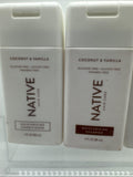 (3) Native coconut Vanilla Moisturizing Shampoo & Conditioner Travel  3oz