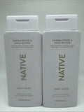(2) Native Body Wash Men & Women Sandalwood & Shea Butter Sulfate Free - 18oz