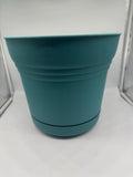 6 Pack Bloem Saturn Planter 12" Bermuda Teal Durable Plastic 3 Gallon & Saucer