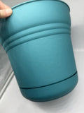 6 Pack Bloem Saturn Planter 12" Bermuda Teal Durable Plastic 3 Gallon & Saucer