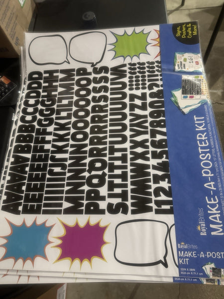 Royal All-in-One Poster Making Kit 22x28" 137 Repositionsable Letters 2 Boards