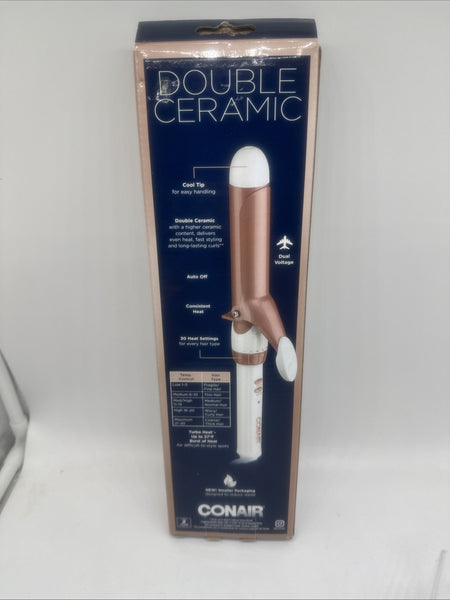 Conair Double Ceramic Curling Iron 1.25 Inch - Rose Gold (CD702GN) Auto On Off