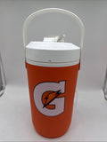 GATORADE 64 oz Cooler Water Bottle Jug White Orange Handle 1/2 Gallon Sport