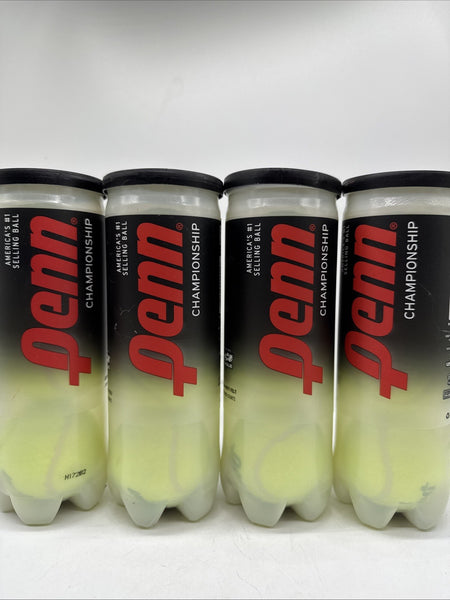 (4) Penn Championship Tennis Balls Sealed Cans Extra Duty Felt 12 Ball Total