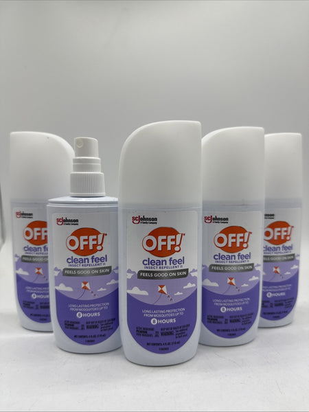 (5) OFF! Clean Feel Insect Repellent II up to 8hr Mosquito Protection 4oz Spray