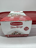 Rubbermaid Take Alongs Large Rectangle 2 Count 1 Gal, 3.7L Containers HolidayRed