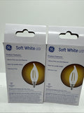 (2) GE 60w/5.5w Dimmable Soft White LED Clear Bent Tip Decorative 2Bulbs