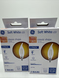 (2a) GE 40w/4w Soft White LED CAM Decorative Clear Finish Light 2 Bulbs Per Box
