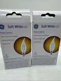 (2a) GE 40w/4w Soft White LED CAM Decorative Clear Finish Light 2 Bulbs Per Box