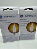 (2a) GE 40w/4w Soft White LED CAM Decorative Clear Finish Light 2 Bulbs Per Box