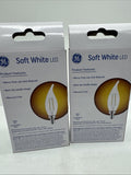 (2a) GE 40w/4w Soft White LED CAM Decorative Clear Finish Light 2 Bulbs Per Box