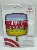 Anagram  17" Bright and Bold Birthday Square Foil Balloon COMBINESHIP