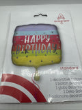 Anagram  17" Bright and Bold Birthday Square Foil Balloon COMBINESHIP