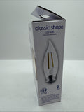 (A) GE 60w/5.5w Clear Soft White Blunt Tip BC LEDs w/Candelabra Base 2 Pack