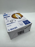 (A) GE 60w/5.5w Clear Soft White Blunt Tip BC LEDs w/Candelabra Base 2 Pack