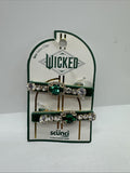 Scunci Conair WICKED Elphaba Green 2pc Salon Clip Crystal Rhinestone COMBINESHIP