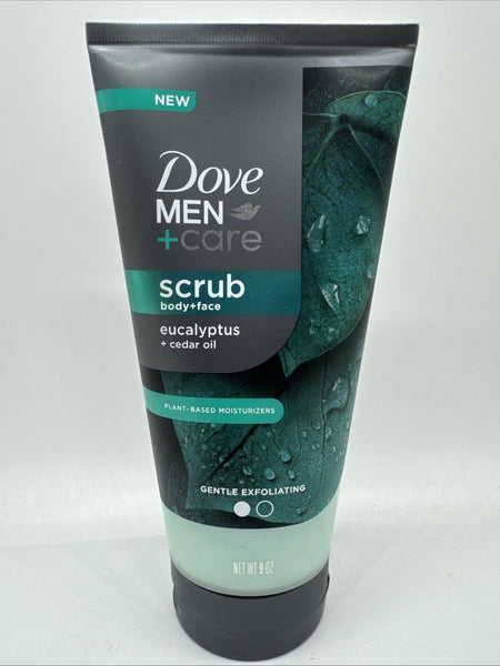 Dove Men +Care Scrub Body +Face Eucalyptus +Cedar Oil Plant Base Moisturizer 9oz