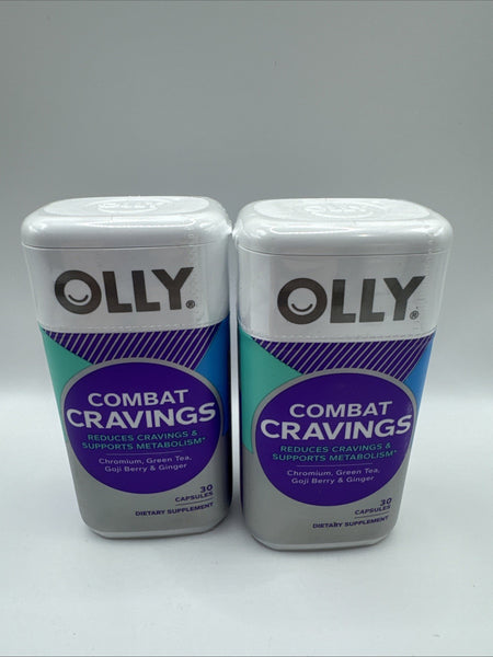 (2) Olly COMBAT CRAVINGS Metabolismj Support green tea 30 capsules