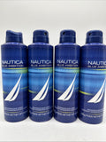 (4) Nautica Blue Men Deodorant Body Spray 5.9oz Gift Set