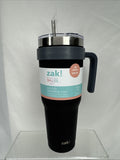 Zak Stainless Steel Insulated Tumbler 40oz 2in1 Lid W/Straw Black Cup Mug Travel
