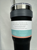 Zak Stainless Steel Insulated Tumbler 40oz 2in1 Lid W/Straw Black Cup Mug Travel