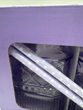Godinger Claro Crystal 16oz Mason Jar Glasses Purple Straws Sold Out Set Of 2