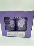 Godinger Claro Crystal 16oz Mason Jar Glasses Purple Straws Sold Out Set Of 2