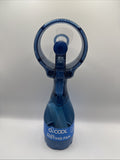 O2 COOL Deluxe Handheld Battery Powered LiteBlue Water Misting Fan Bottle Travel