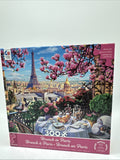 Ceaco - Brunch in Paris - 300 Oversized Piece Jigsaw Puzzle Eiffel Tower Doves